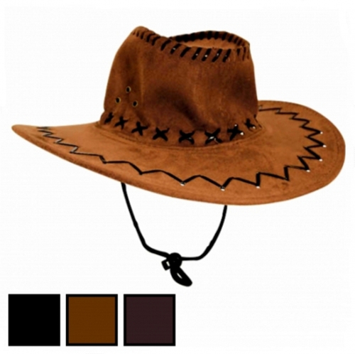 Cowboyhut Wildlederoptik 3 Farben sortiert