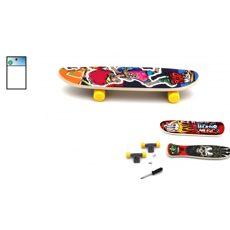 Finger Skateboard 10cm mit Werkzeug sortiert