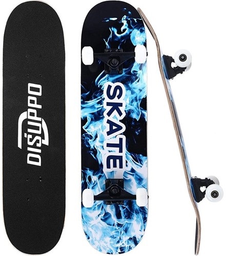 Skateboard Blue Flame 80cm mit Zubehör