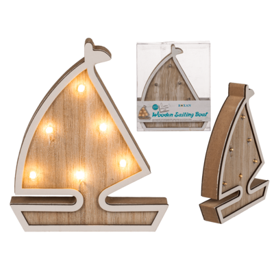 Holz Segelschiff mit LED