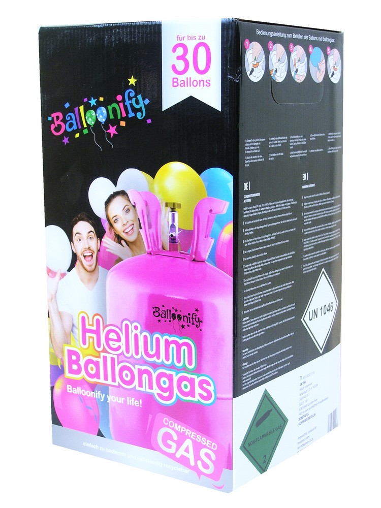 Helium Ballongas 30 Einweg Behälter
