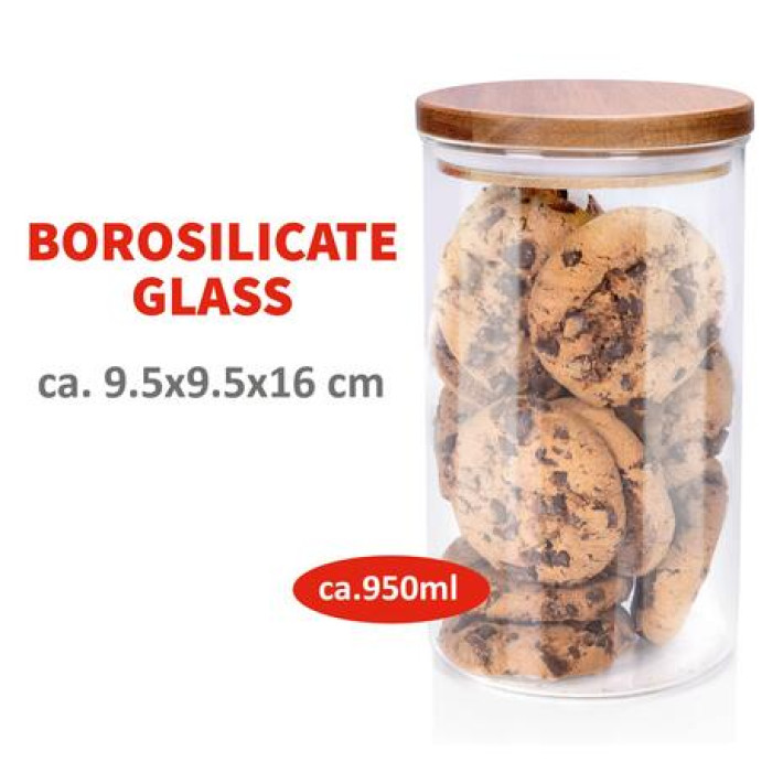 Vorratsglas 0.95l Holzdeckel Alpina