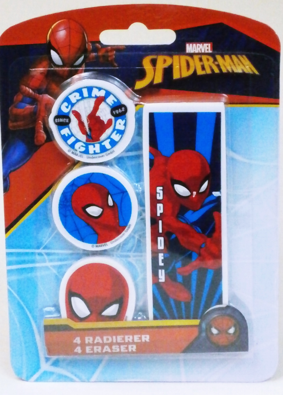 Spiderman Radierer 4er Set