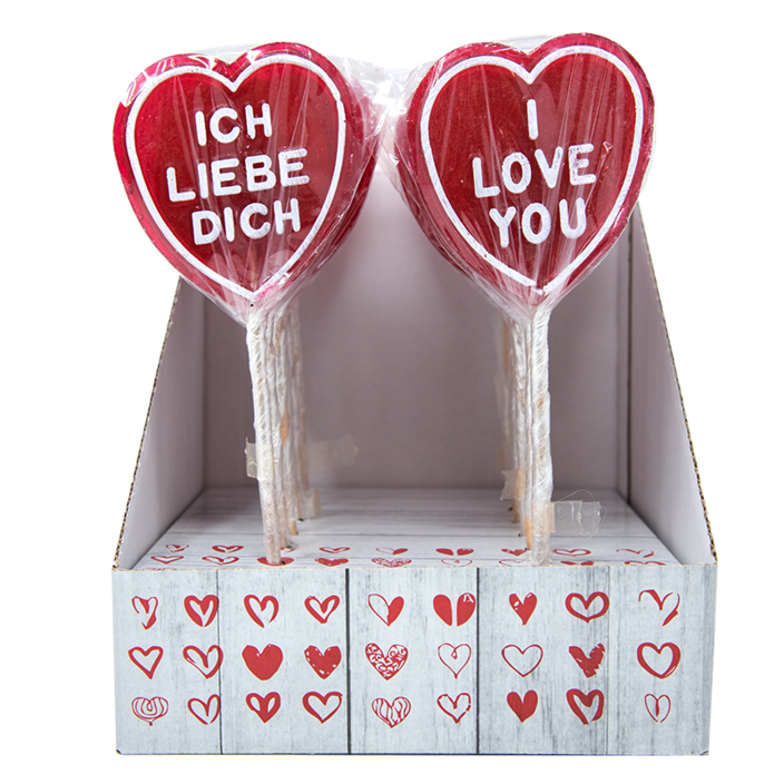 Lolli Herz Love/Liebe 75gr 12 Stück