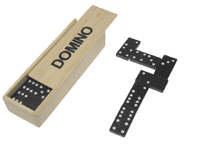 Domino 15x5cm in Holzbox